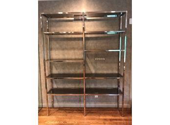 Chrome And Smoked Glass Etagere