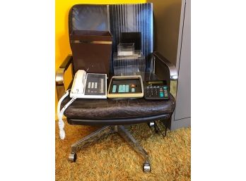 Vintage Office Chair And Electronics