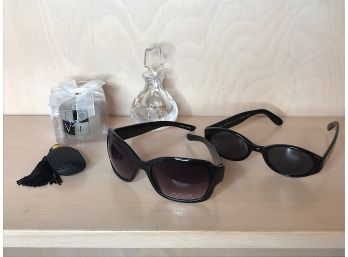 Assorted Sunglasses And Mini Perfume Bottles