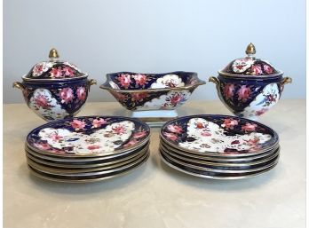 Cobalt Pink And White Dishes