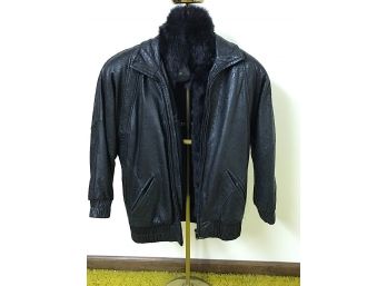 Leather Jacket With Fur Vest