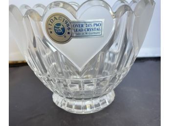 FTD Frosted Hearts Glass Bowl 1986