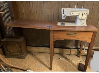 Workhorse Singer Stylist 457 Zig Zag Sewing Machine In Table Plus Chair With Storage