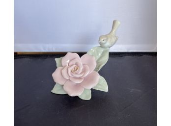 Vintage Porcelain Flower W/Bird Figurine By George Good Corp