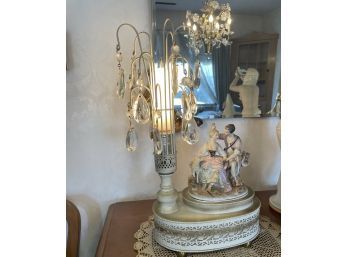 French Provincial Lamps With Crystals (Set Of 2)