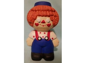 Large Collectible Ceramic Raggedy Andy Bank With Plug