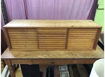 Mid Century Louvered Panel Cabinet