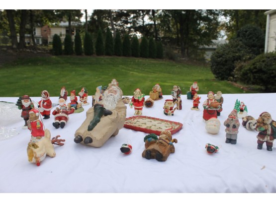 Collection Of Nearly 50 Holiday Items Including Ornaments, Rare Black & Vintage Santa's, Lights, More