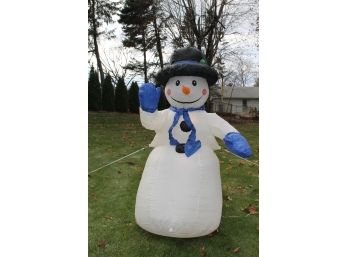 6 Foot Waving Snowman Blow Up - Uses Fan To Stay Up.
