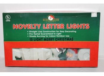 Vintage Kurt Adler Novelty Letter Lights - Merry Christmas With Santa