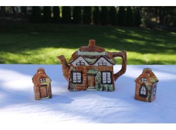 Very Collectible Price Kensington Cottage Ware - Teapot With Salt & Pepper - Made In England