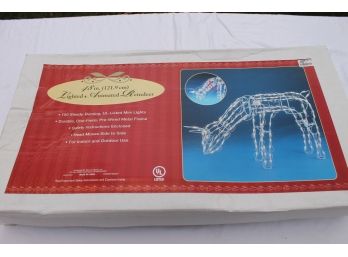 48' Lighted Animated Motion White Metal Reindeer - NOS