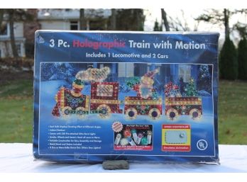 3 Piece Holographic Train With Motion Includes Locomotive And Two Cars New Old Stock