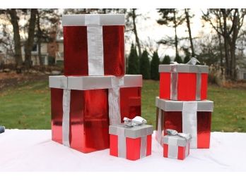 Set Of 6 Stackable Decorative Gift Boxes 12' X 12' And Reduces Down To 3' X 3' - Lot #1