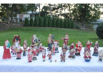 Large Collection Of Vintage Christmas Resin, Wood And Candle Santa's - Over 30 Beautifully Detailed Figure's