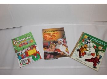 Christmas Bedtime Stories, Little Golden Book Frosty The Snowman And A Vintage Funpak Book