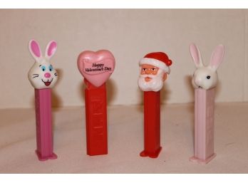 Set Of Four Pez Figures Including Santa, Valentine And The Easter Bunny