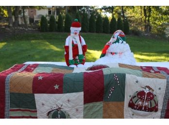 Set Of Decorative Holiday Items Including A Beautiful 48' X 60' Throw