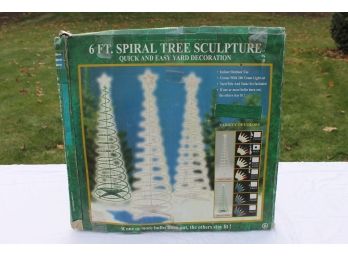 6 Foot Spiral Tree Sculpture Multi Colored Lighted Yard Decoration