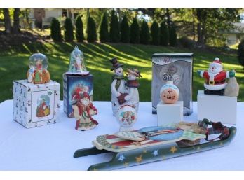 Fine Holiday Collection Includes Krebs, Schmd Ornaments, Santa Mini Teapot, Music Box Etc.