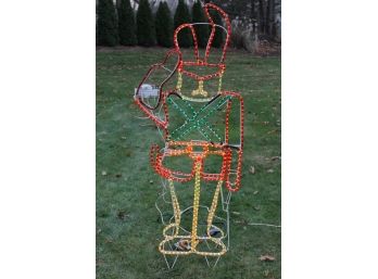 Rope Lighted 6 Foot Nut Cracker With Arm Motion - Cooler At Night