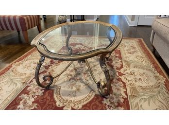 Cast Aluminum Bronze Color Ornate Cocktail Table - 48 X 30 X 18h