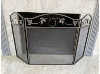 Grey Metal Folding Fireplace Screen - 49'w X 29'h