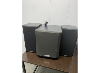 A Trio Of Kenwood Speakers - Subwoofer Sw22ht - Left &right KS 401 HT