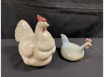 Two Decorative Ceramic Roosters