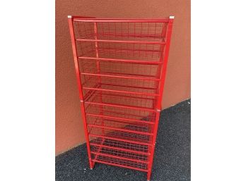 ELFA Red Wire Storage System With 7 Drawers - 14'w X 21'd X 49'h