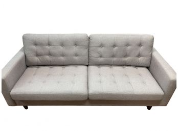 A Two Cushions Modern Grey Tufted Couch  - 84'long X 36'd X 30'h