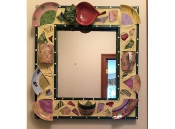 An Art & Craft Mosaic Style One Of The Kind Mirror - 24'w X 24'h