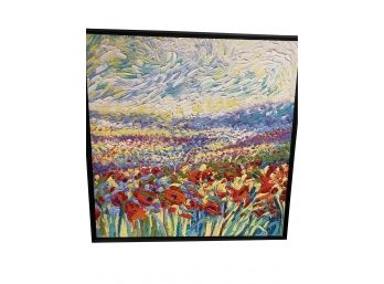 A Decorative Framed Giclee Art  Depicting Poppies  - 39'x39'