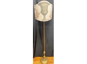 A Vintage Metal  Floor Lamp With Really Amazing Shade - 16'w X 67'h