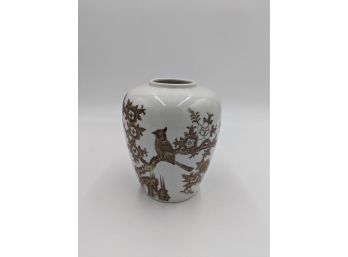 Decorative Asian Ceramic Vase With Birds