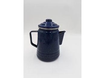 Blue Enamel Coffee Enamelware Percolator Pot