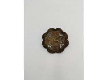 Small Hand Crafted Decorative Metal Tray Coaster From Thailand