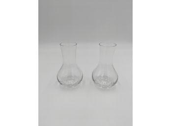 Pair Of Small Crystal Glass Vases