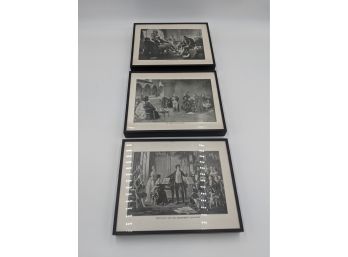 Lot Of Three (3) Framed Prints In Black Metal Frames - Beethoven