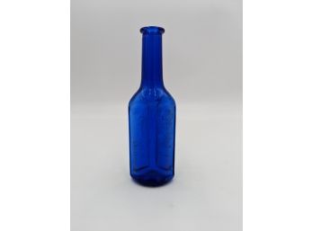 Antique New York Laxol Bottle, Cobalt Blue & Cornflower Blue Two Tone Old Bottle