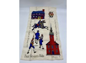 Vintage Paul Revere Linen Tea Towel By Robert Hughes