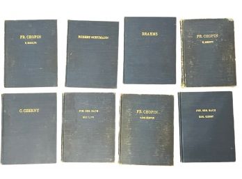 Eight Old Leather? Bound Concerto For Piano Books