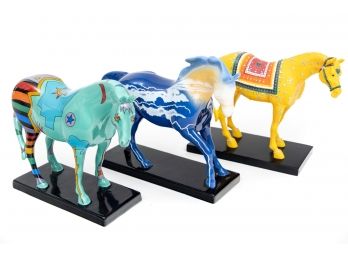 Set Of Three 'The Trail Of Painted Ponies' Porcelain Sculptures