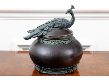 Peacock Lidded Container