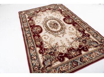 Shaw Pile Red/Cream Floral Area Rug