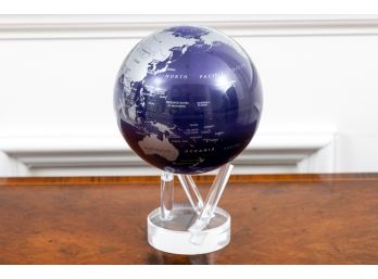 Mova World Map Blue & Silver Globe