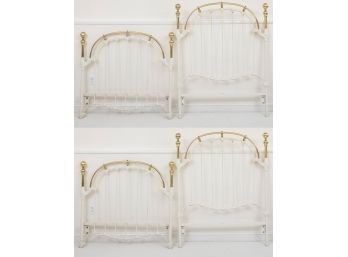 Two Elliots Designs Painted White Iron Headboard & Footboards