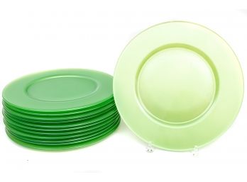 Set Of Lime Green Melamine Chargers