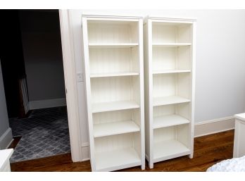 Pair Of Pottery Barn Teen Beadboard Bookcases