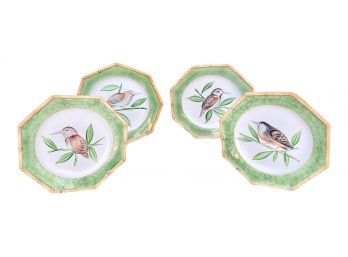 Italian Mariposa Hand Painted Bird Dishes - Set Of 4